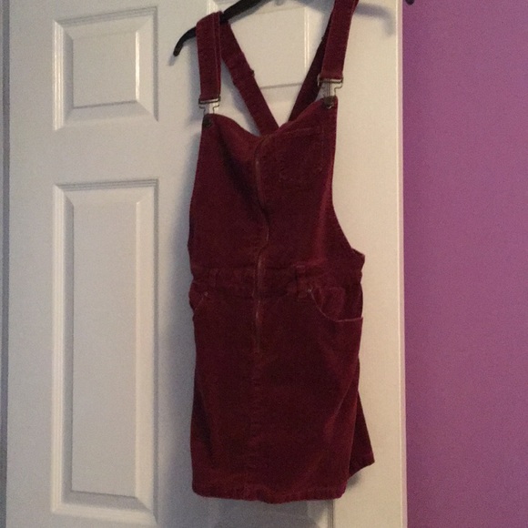 burgundy overall dress